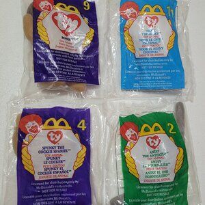 Ty Teenie beanie babies lot of 4 90s toys spunky, Bones, Nook, antsy